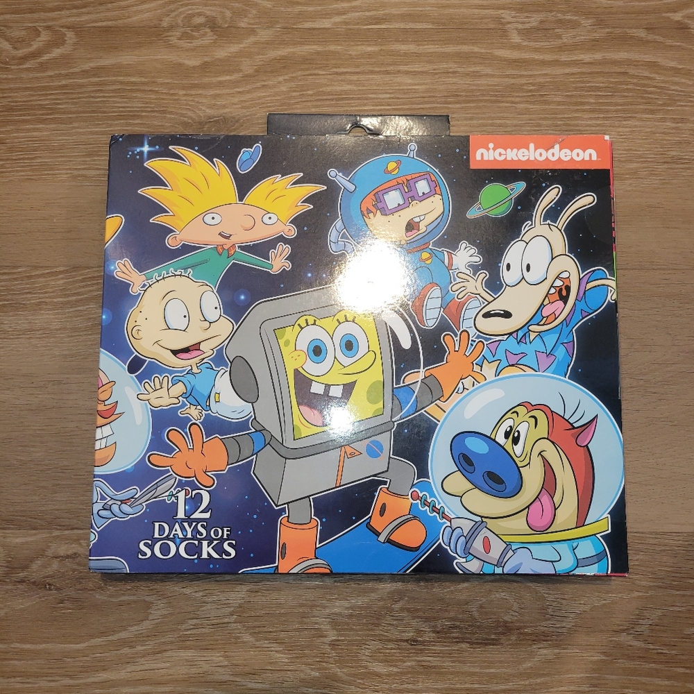 Nickelodeon Advent Calendar 12 Days of Socks Spongebob Mens 6-12 New
